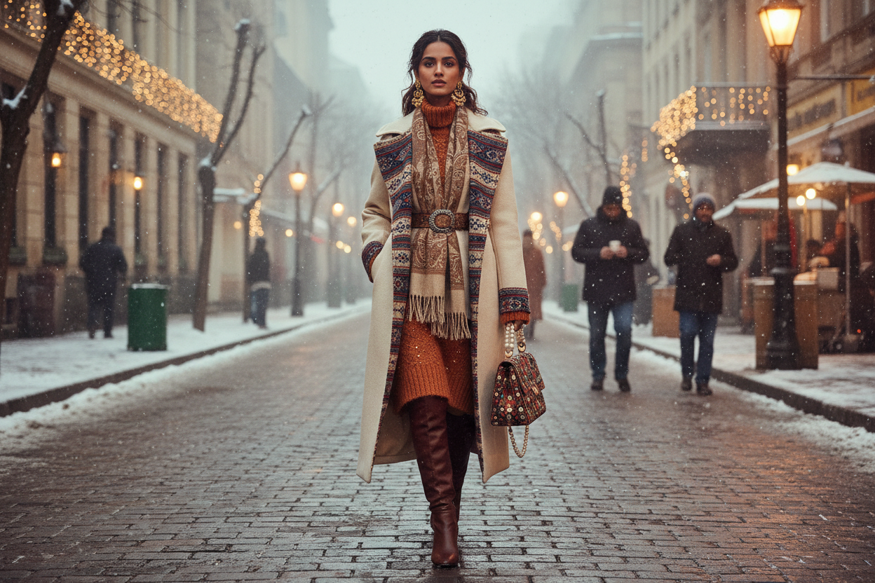 Winter Fashion Essentials: Stylish Coats and Dresses for Indian Weather