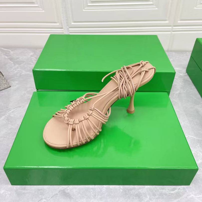 Ladies Stiletto Strap Sheepskin High Heel Sandals