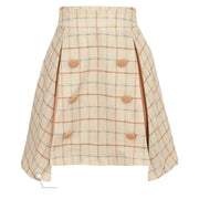 Woolen skirt plaid skirt