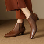 Pointed Toe Kitten Heels Female Commute Style Low Heel Boots