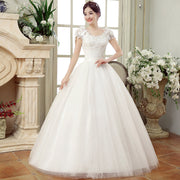 Korean Lace Bridal Dress | Slim Fit Off-Shoulder Wedding Gown