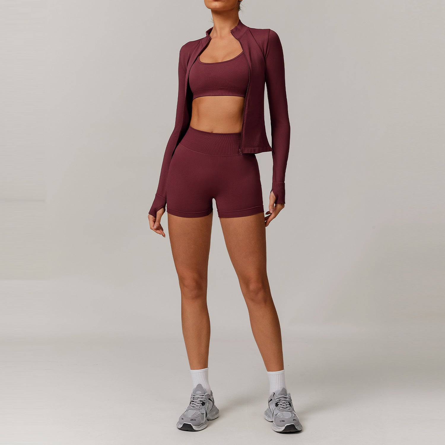 Seamless Beauty Back Yoga Clothes Running Quick-drying Tight Sports Fitness Clothes Suit Women