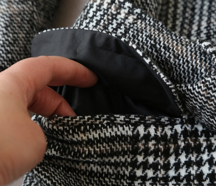 Check Coat Suit Skirt Set - Chiffons