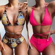 Printed halter bikini