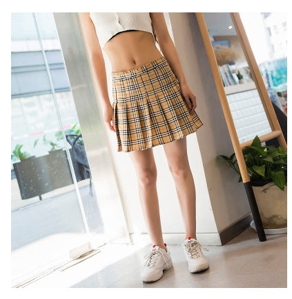 Pleated Skirt High Waist Short Skirt - Chiffons