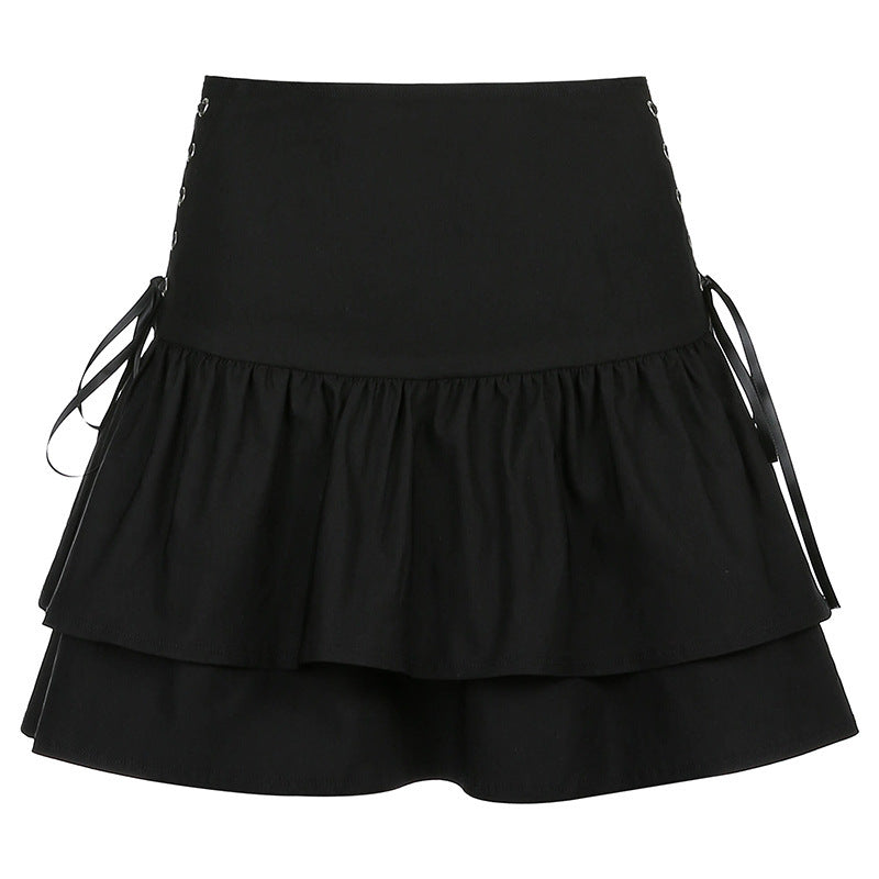 High Waist Bandage Mini Skirt Dark Gothic Punk