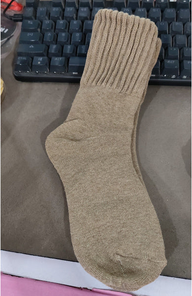 Ins Knitted Socks Winter Warm Thickened Solid Loop Socks High Ribbed Sweat-absorbent Floor Sock