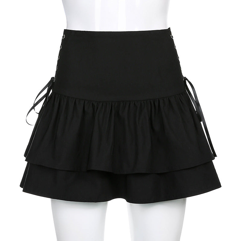 High Waist Bandage Mini Skirt Dark Gothic Punk