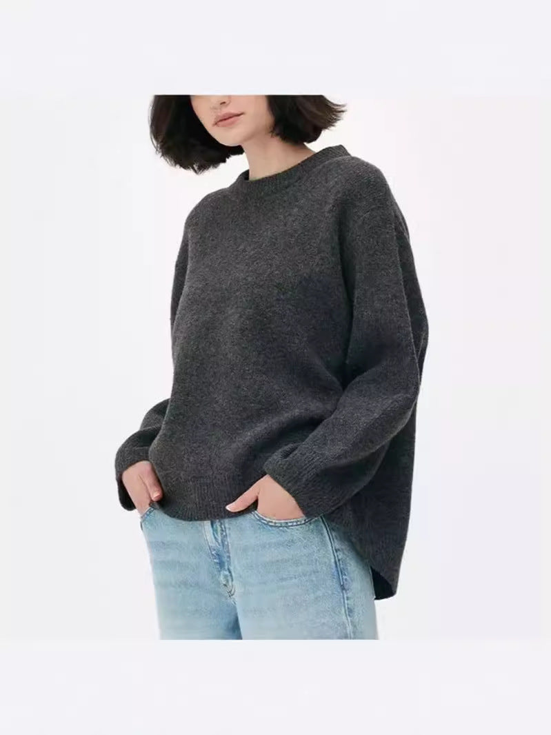 Sweet Crew Neck Pullover Sweater Winter Fashion Loose Long-sleeved Tops For Women Clothing