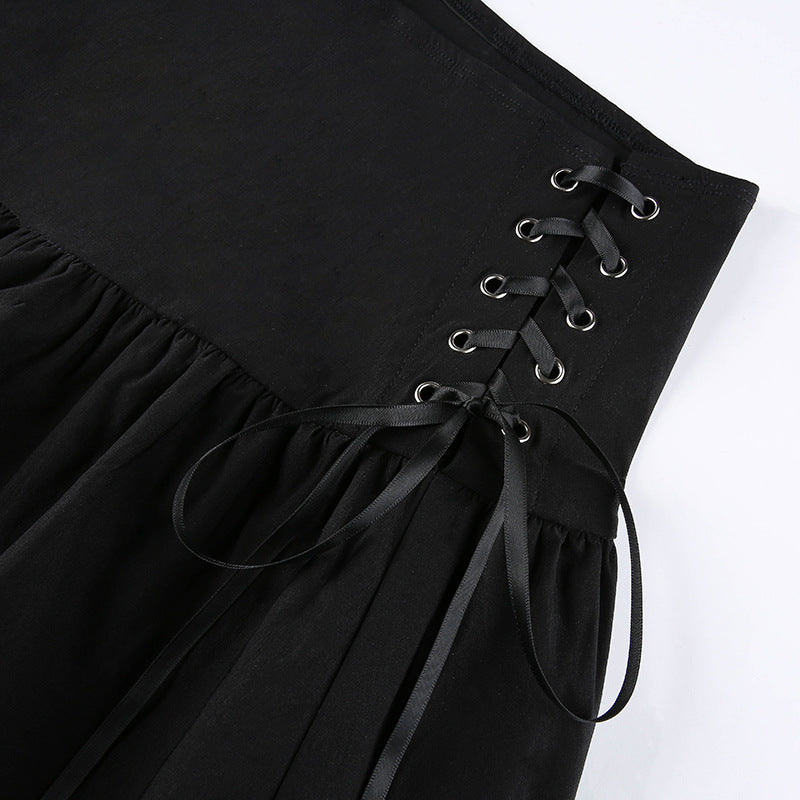 High Waist Bandage Mini Skirt Dark Gothic Punk