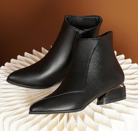 Women's British-style Fashionable Chunky Heel Martin Boots