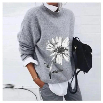 Fashion Long Sleeve Pullover Sweater Fall And Winter Fashion Solid Color Knitted Tops For Women Clothing