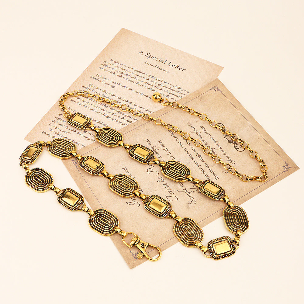 European Boho Waist Chain Belt Metal Decorative - Chiffons