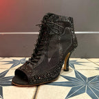 Rhinestone Latin Dance Shoes Adult Women's Mid-high Heel